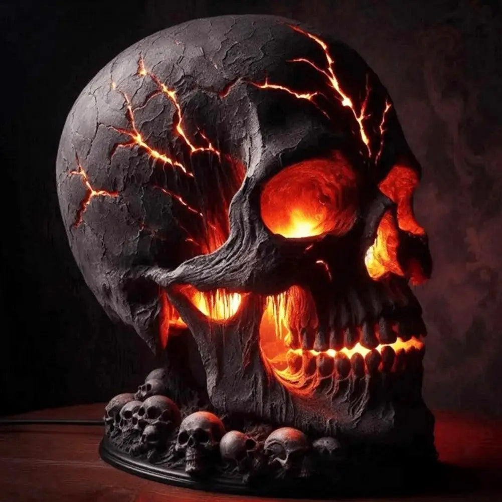 Halloweenowa Lampa Grozy z Czaszką