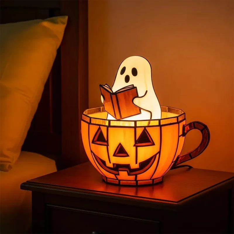 Lampka Nocna LED Duch Czytelnik Dekoracja Halloween